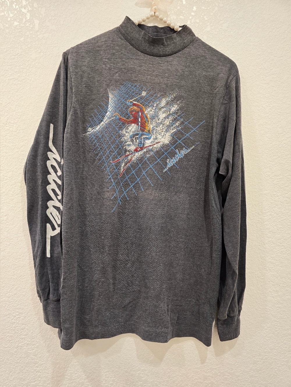 Vintage Rare Gym Master grey long sleeved mock turtleneck shirt L